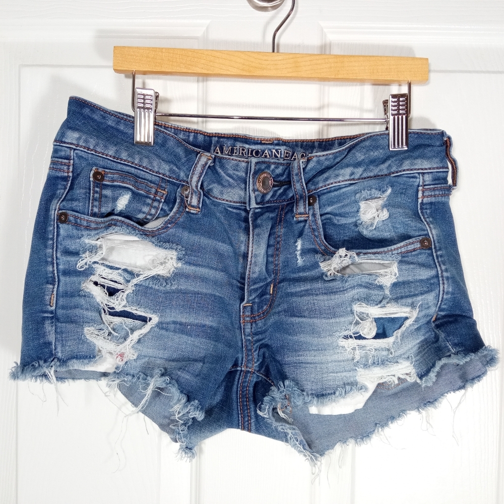 American Eagle Super Stretch Shortie Denim Shorts